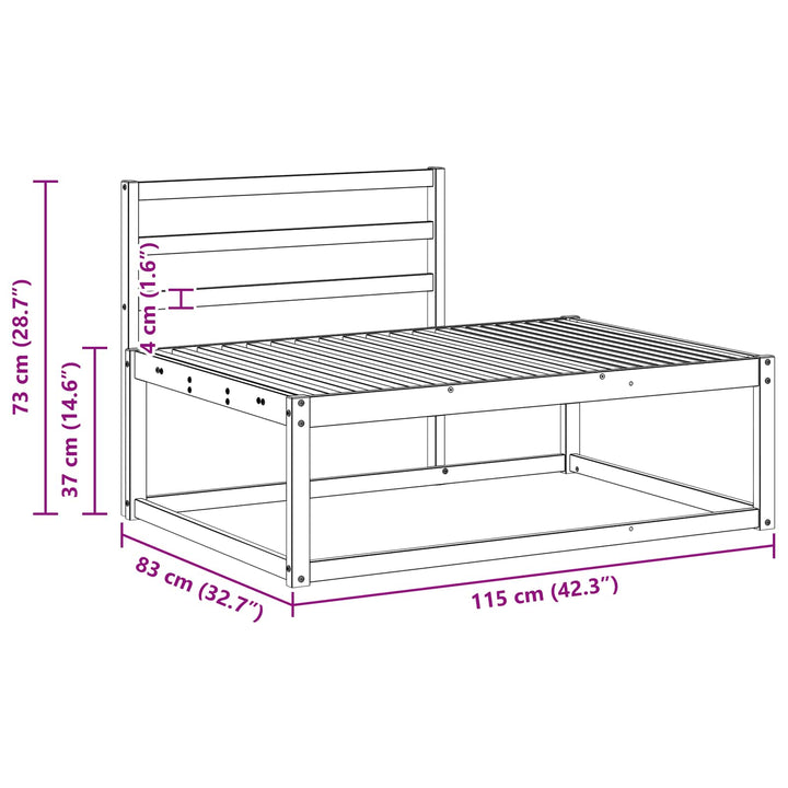 Udendørs end sofa Naturfarvet 115 x 83 x 73 cm