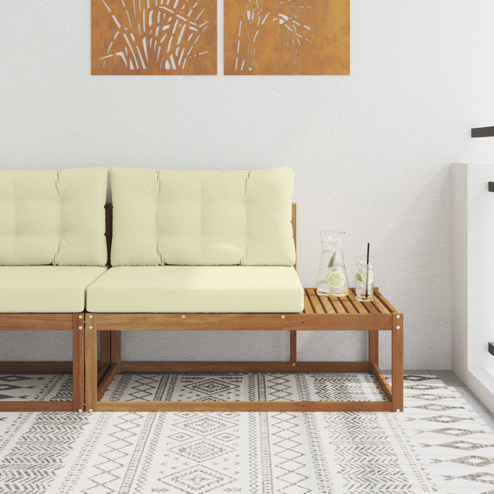 Udendørs end sofa med pude Naturfarvet 115 x 83 x 73 cm