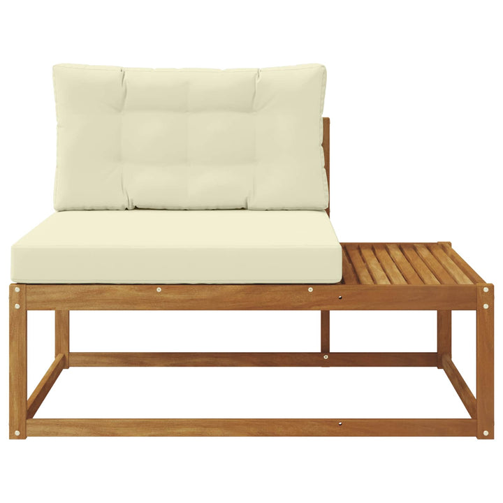 Udendørs end sofa med pude Naturfarvet 115 x 83 x 73 cm