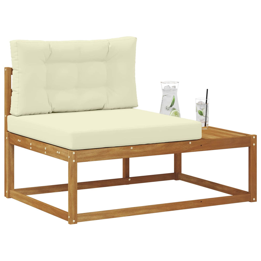 Udendørs end sofa med pude Naturfarvet 115 x 83 x 73 cm