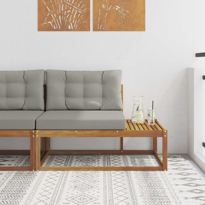 Udendørs end sofa med pude Naturfarvet 115 x 83 x 73 cm