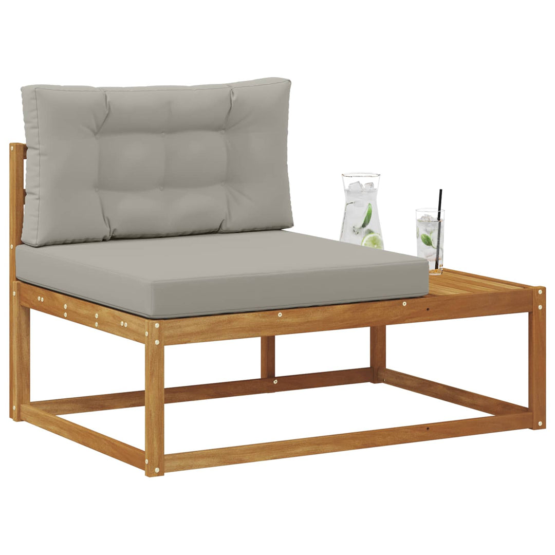 Udendørs end sofa med pude Naturfarvet 115 x 83 x 73 cm