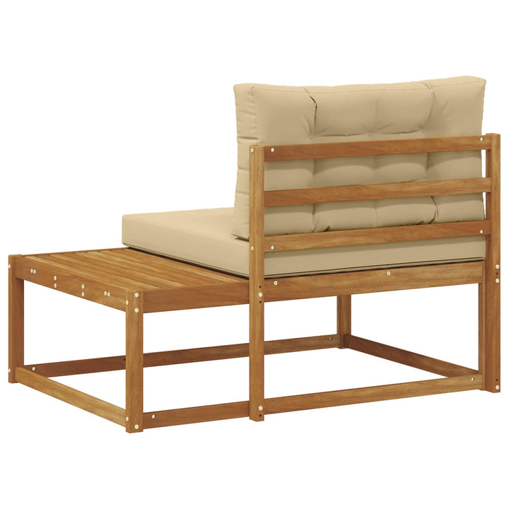 Udendørs end sofa med pude Naturfarvet 115 x 83 x 73 cm