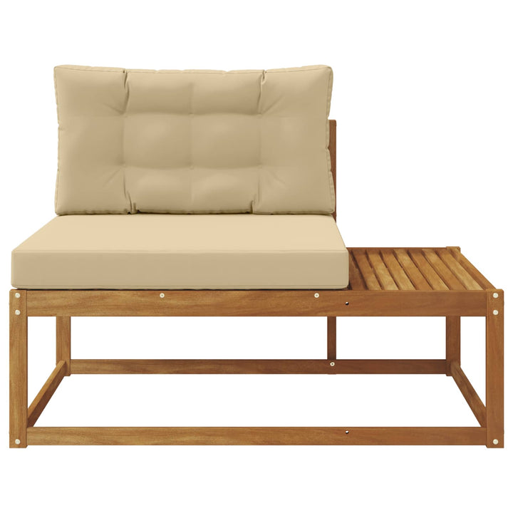 Udendørs end sofa med pude Naturfarvet 115 x 83 x 73 cm