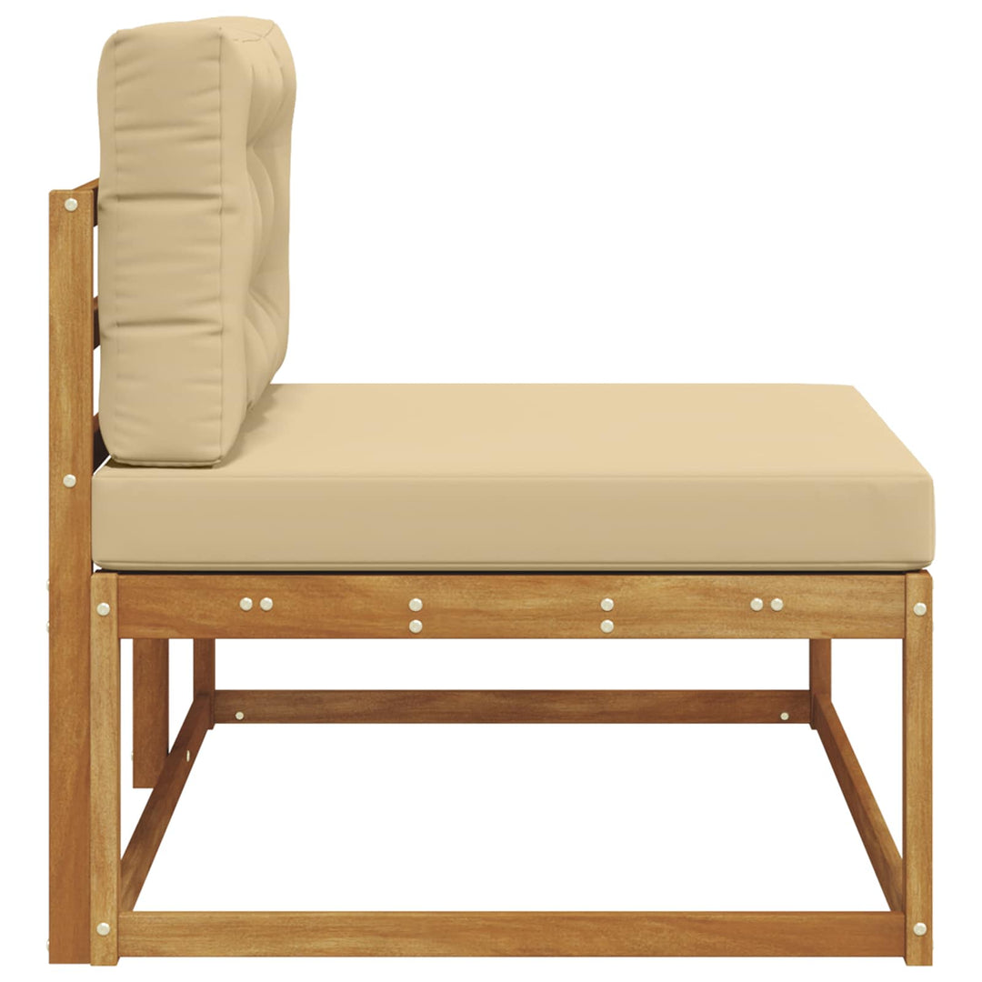 Udendørs end sofa med pude Naturfarvet 115 x 83 x 73 cm