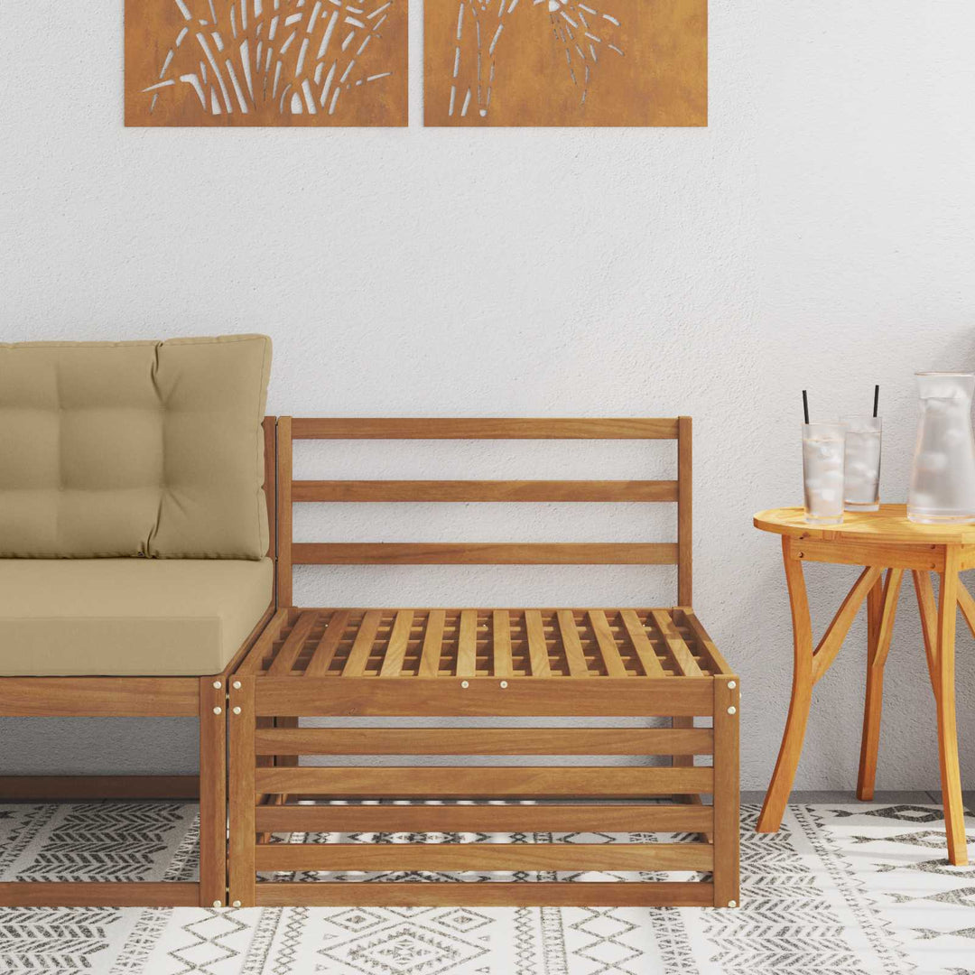 Udendørs Mellem Sofa Massivt Akacietræ Naturfarvet