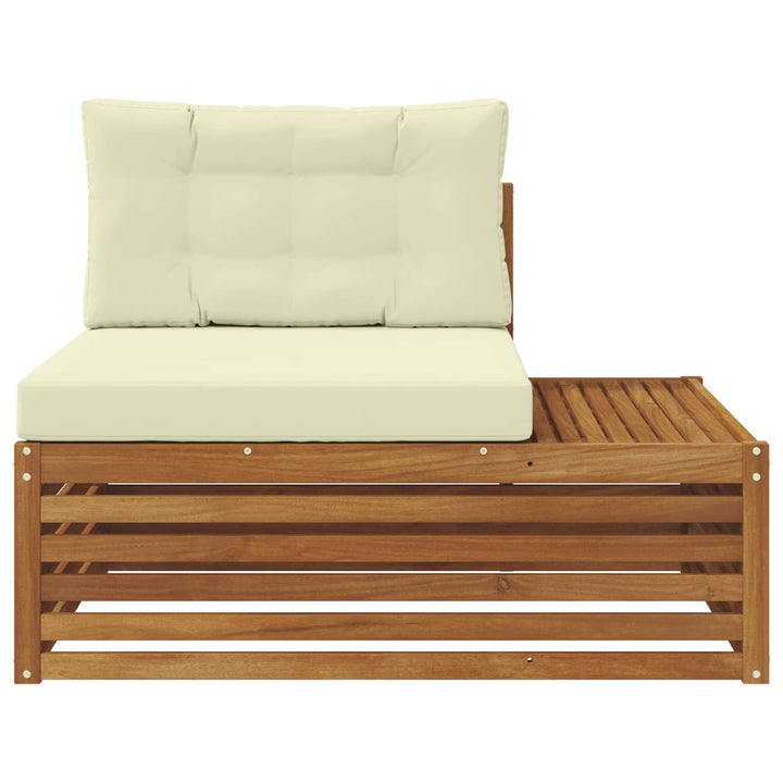 Udendørs end sofa med pude Naturfarvet 115 x 83 x 73 cm