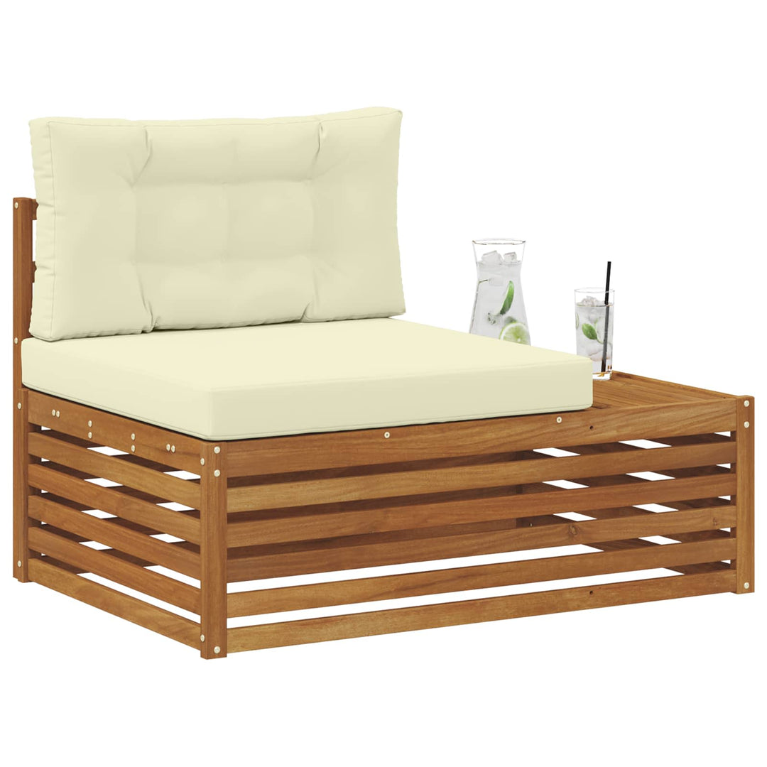 Udendørs end sofa med pude Naturfarvet 115 x 83 x 73 cm
