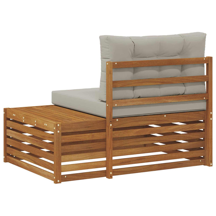 Udendørs end sofa 3 Stk Naturlig og Lys Grå 115 x 83 x 73 cm