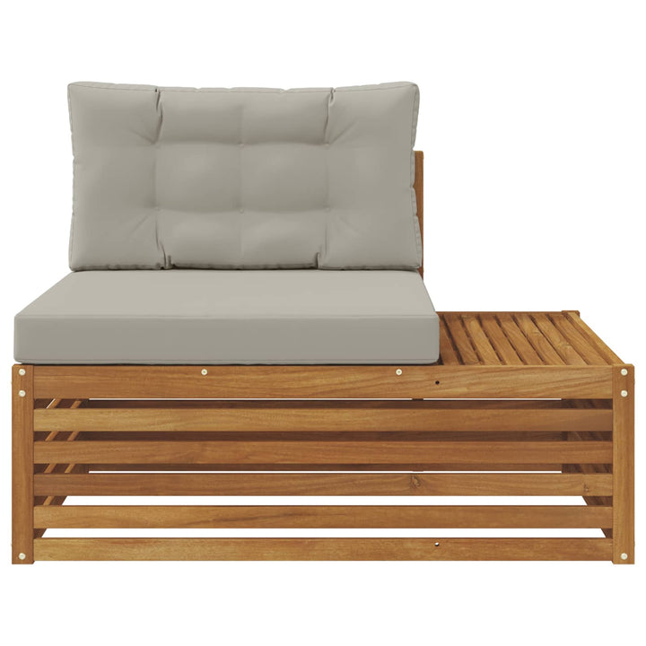 Udendørs end sofa 3 Stk Naturlig og Lys Grå 115 x 83 x 73 cm