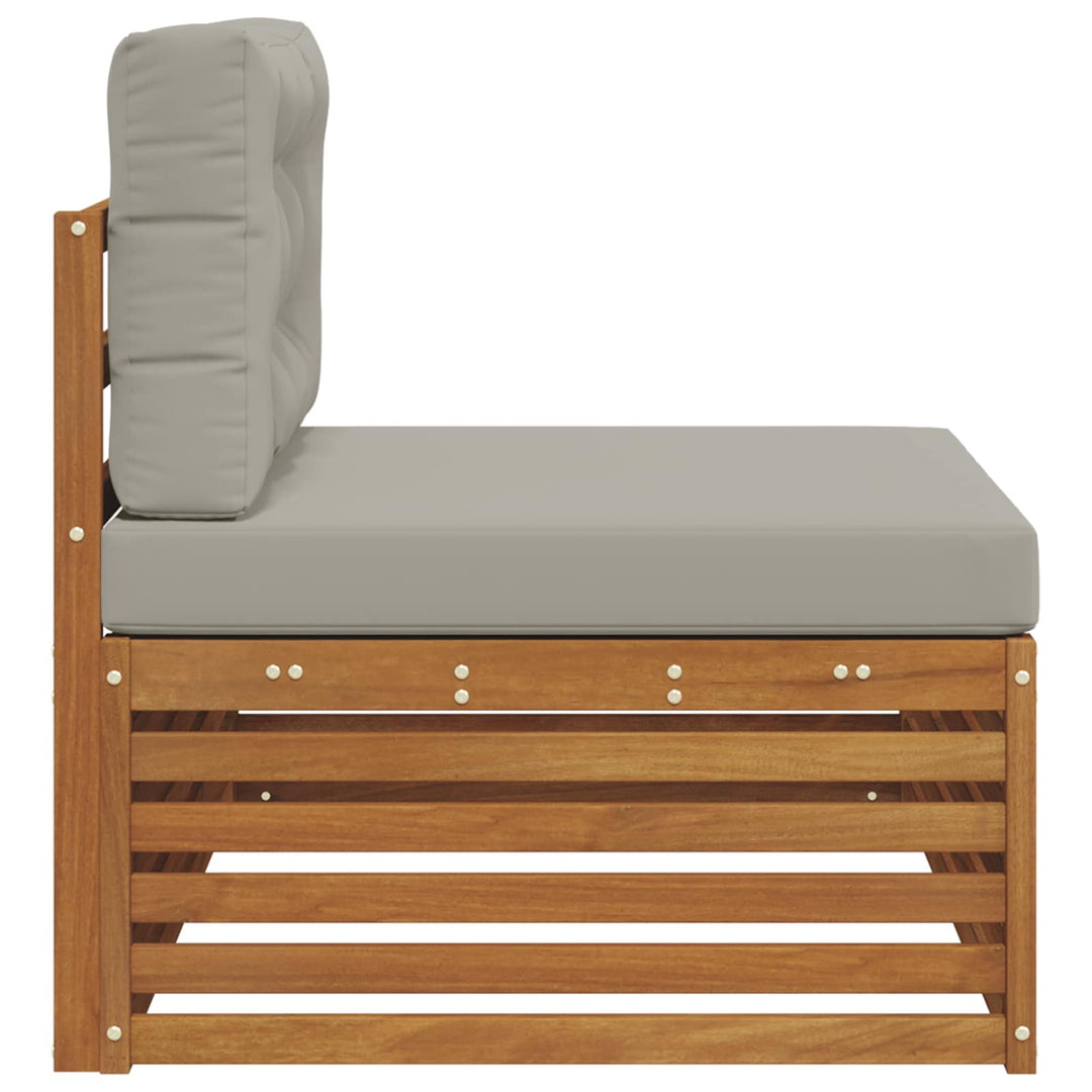 Udendørs end sofa 3 Stk Naturlig og Lys Grå 115 x 83 x 73 cm