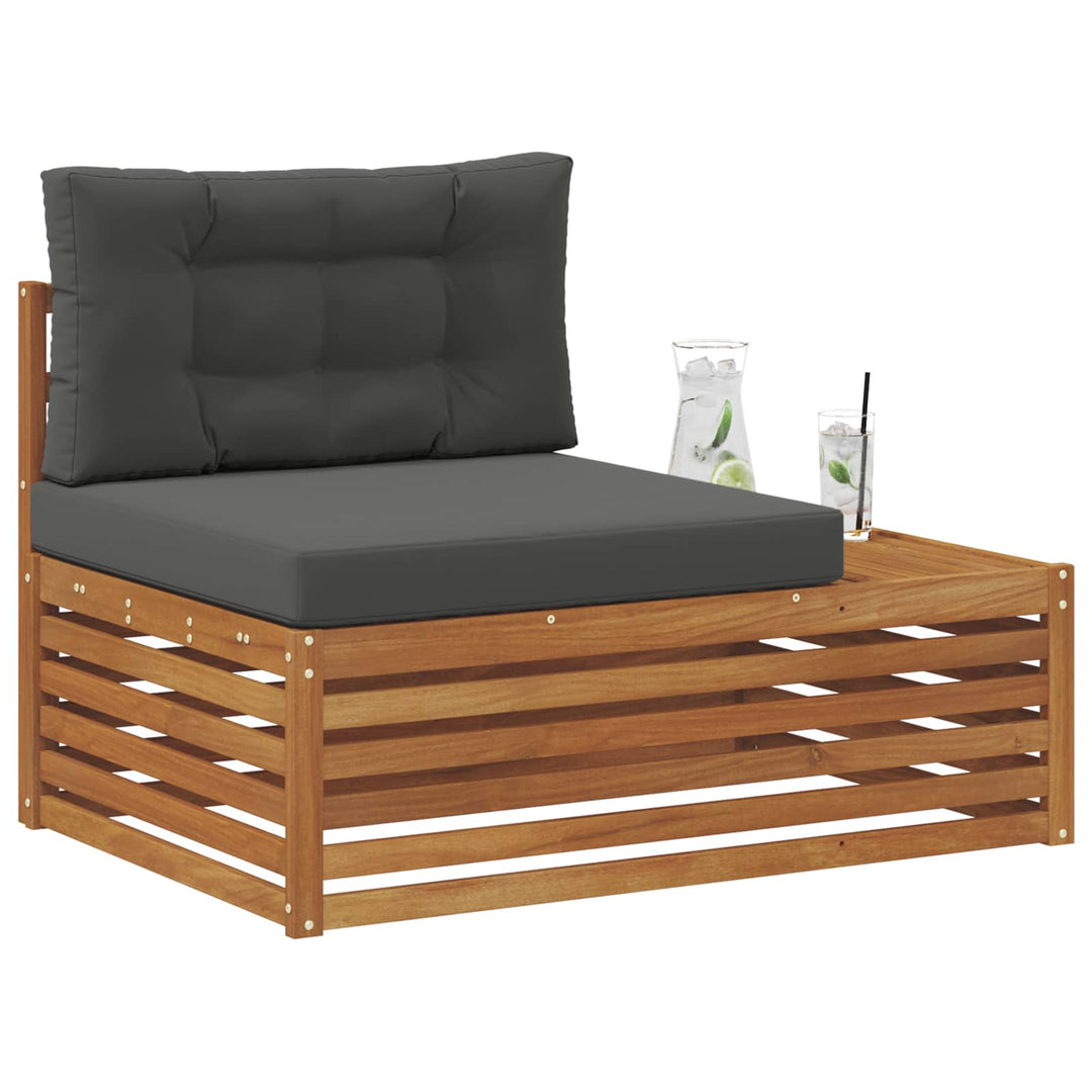 Udendørs end sofa med pude Naturfarvet 115 x 83 x 73 cm