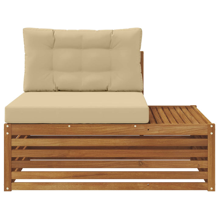 Udendørs end sofa 3 Stk Naturlig og Beige 115 x 83 x 73 cm