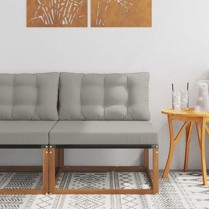Udendørs Mellem Sofa Massivt Akacietræ Naturfarvet