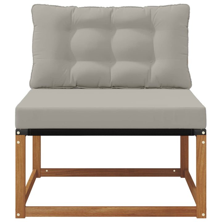 Udendørs Mellem Sofa Massivt Akacietræ Naturfarvet