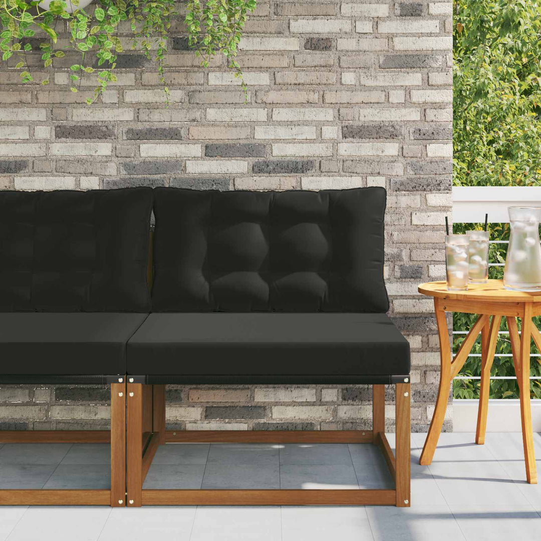 Udendørs Mellem Sofa Massivt Akacietræ Naturfarvet