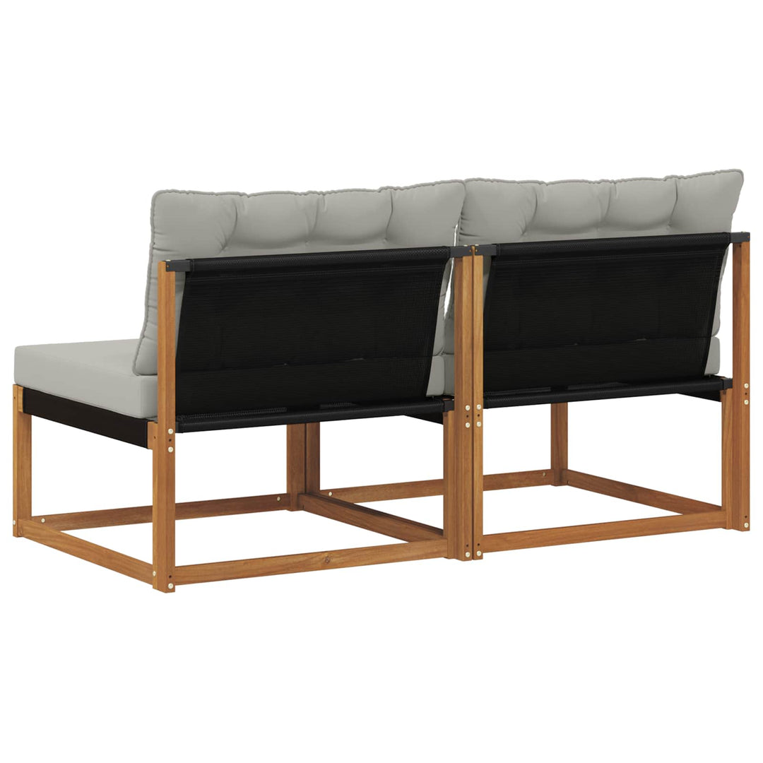 2 stk. Udendørs Mellem Sofa Massivt Akacietræ Naturfarvet