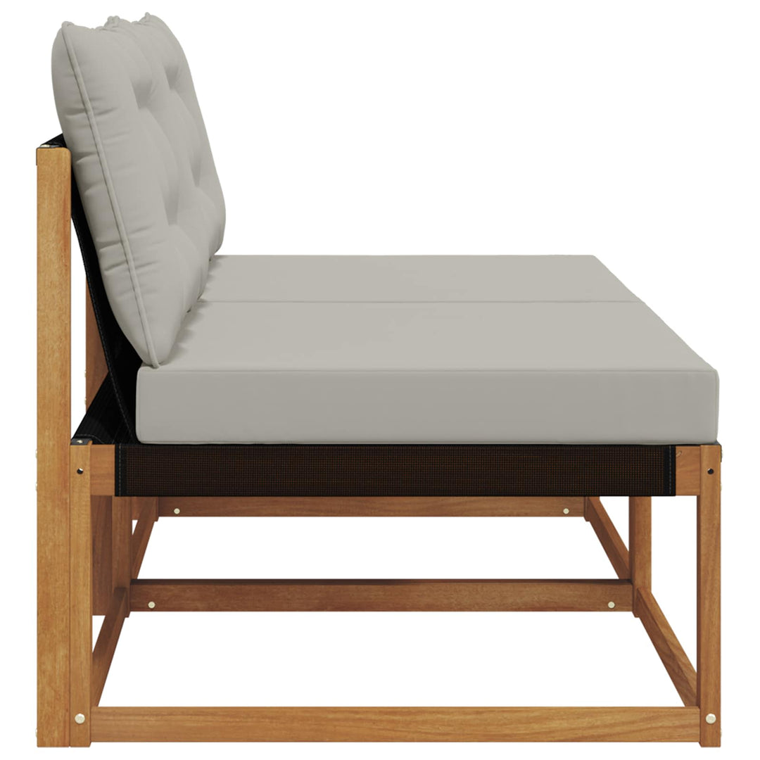 2 stk. Udendørs Mellem Sofa Massivt Akacietræ Naturfarvet