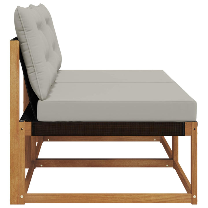 2 stk. Udendørs Mellem Sofa Massivt Akacietræ Naturfarvet