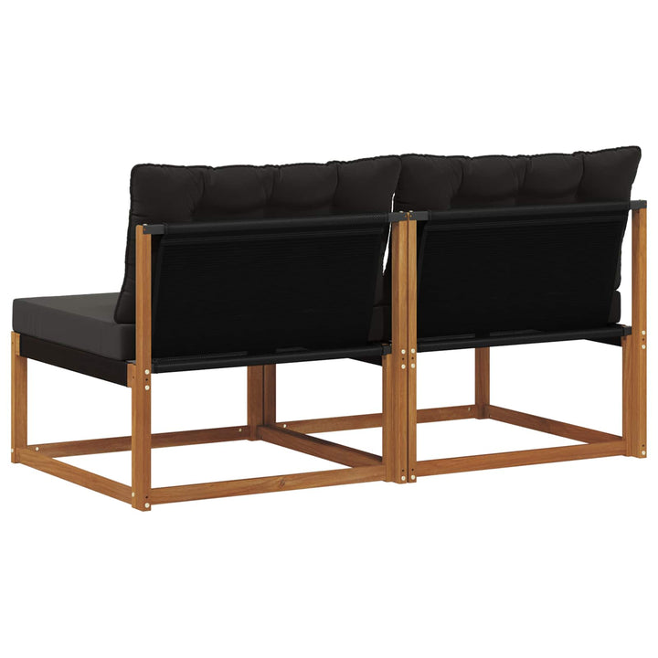 2 stk. Udendørs Mellem Sofa Massivt Akacietræ Naturfarvet
