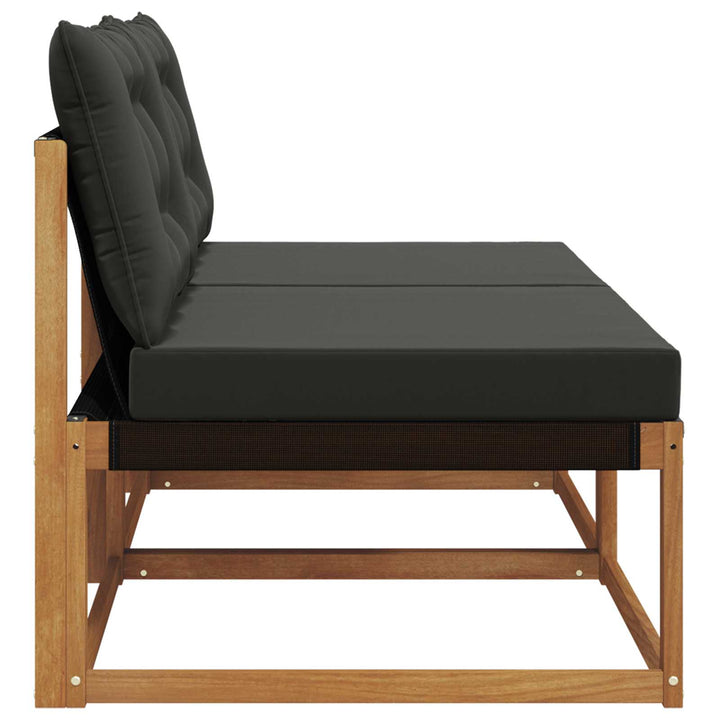 2 stk. Udendørs Mellem Sofa Massivt Akacietræ Naturfarvet