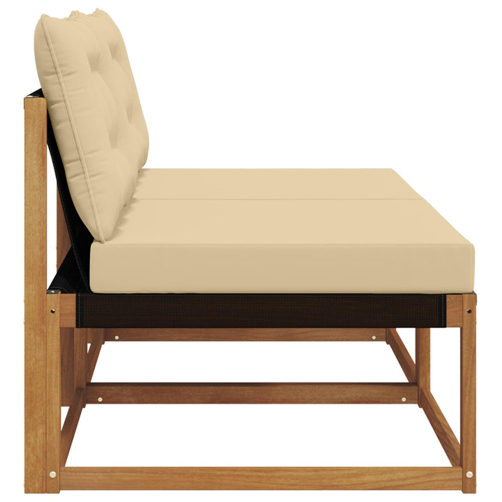 2 stk. Udendørs Mellem Sofa Massivt Akacietræ Naturfarvet