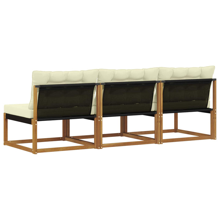 3 stk. Udendørs Mellem Sofa Massivt Akacietræ Naturfarvet