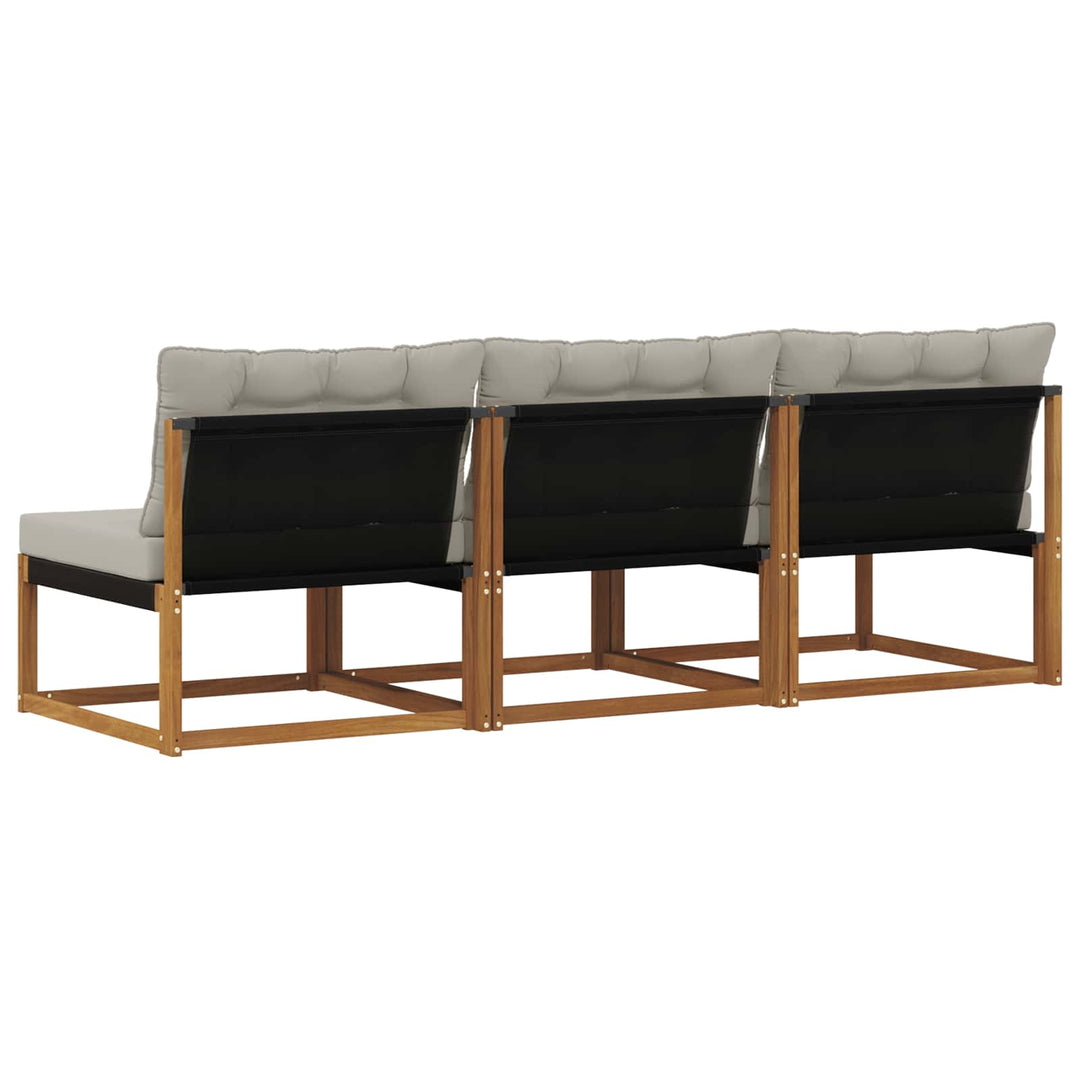 3 stk. Udendørs Mellem Sofa Massivt Akacietræ Naturfarvet