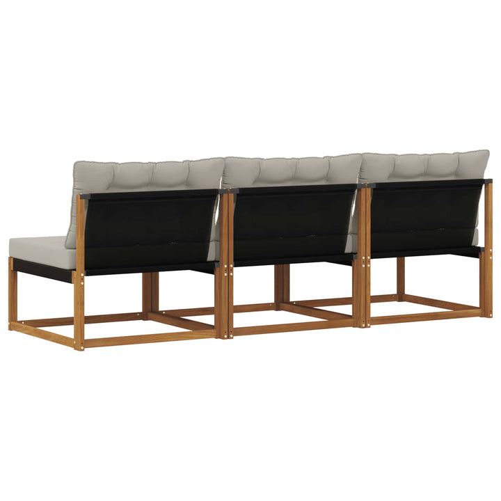 3 stk. Udendørs Mellem Sofa Massivt Akacietræ Naturfarvet
