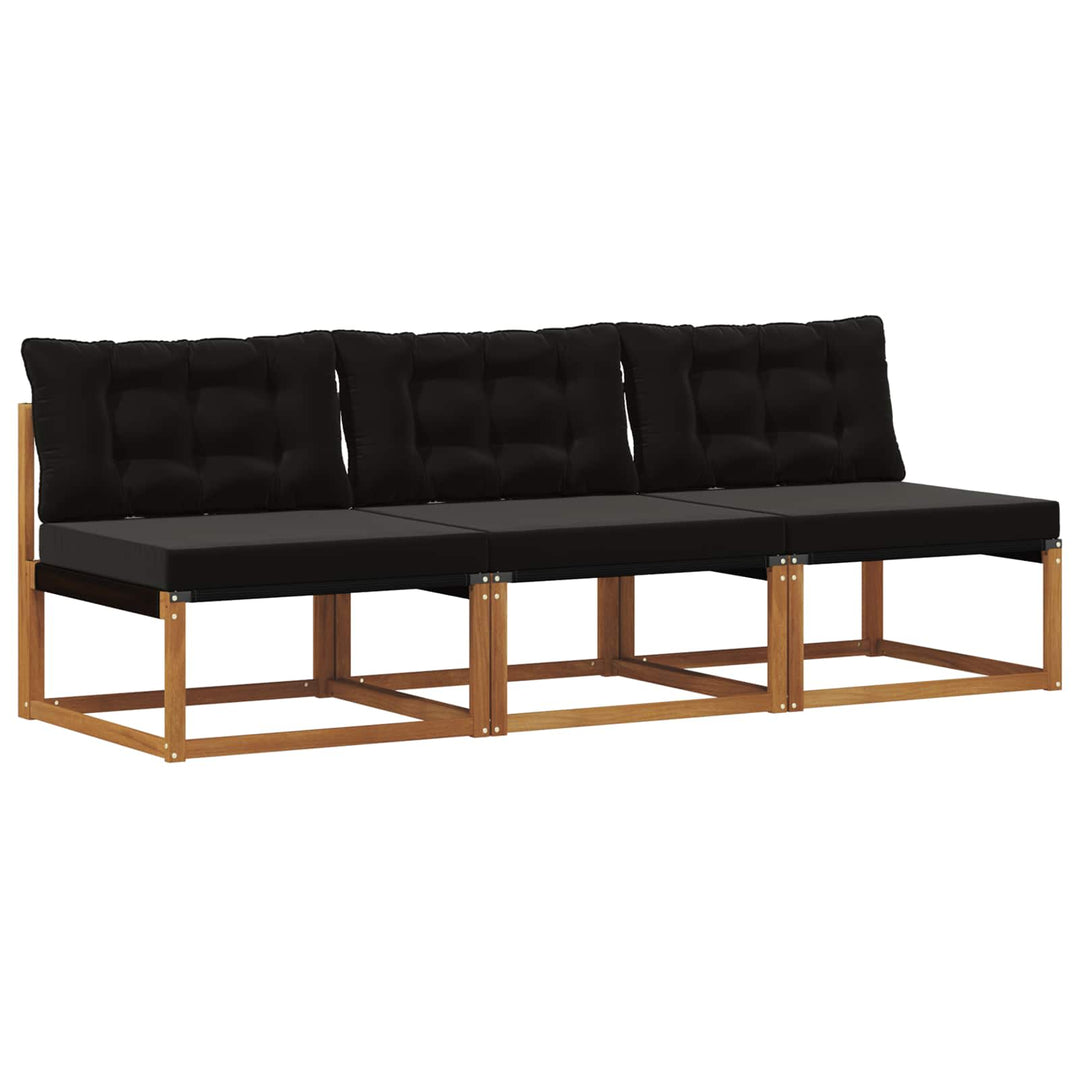 3 stk. Udendørs Mellem Sofa Massivt Akacietræ Naturfarvet