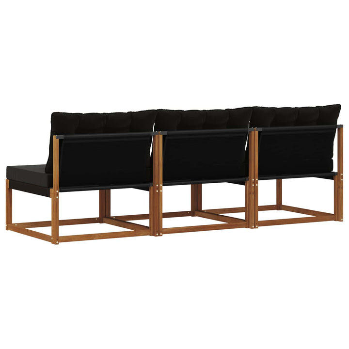 3 stk. Udendørs Mellem Sofa Massivt Akacietræ Naturfarvet