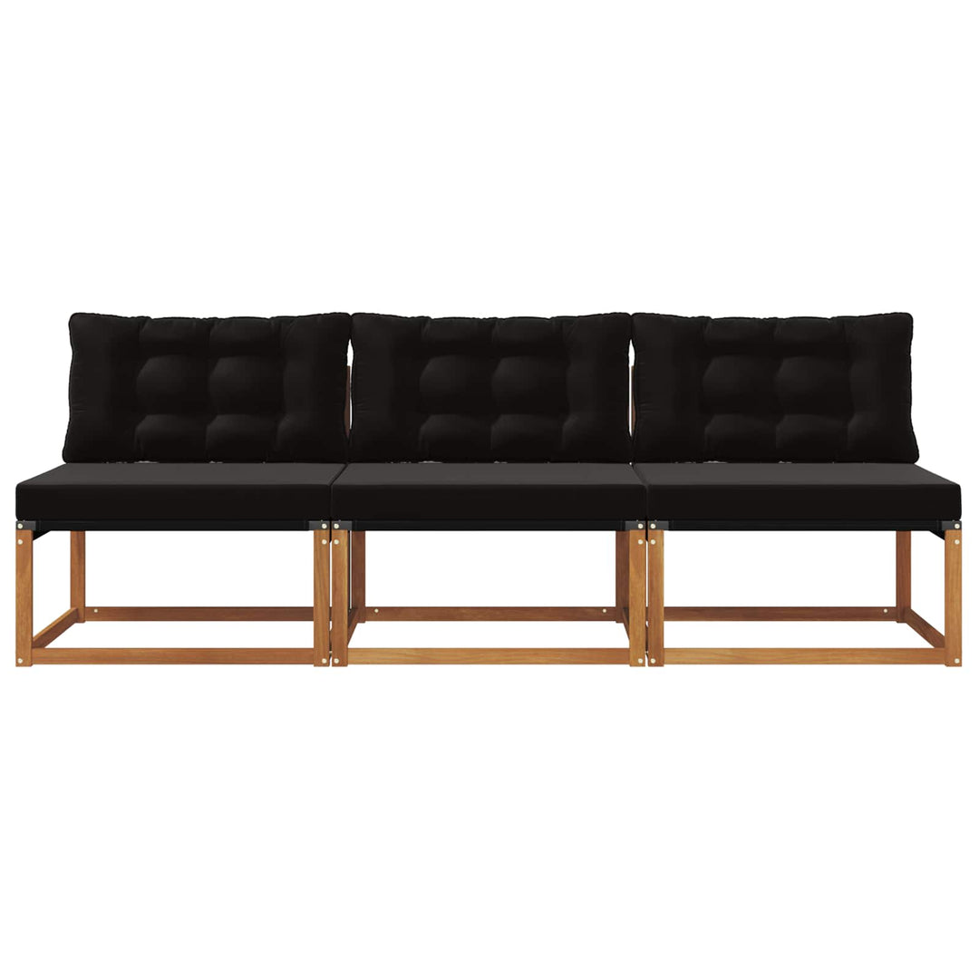 3 stk. Udendørs Mellem Sofa Massivt Akacietræ Naturfarvet