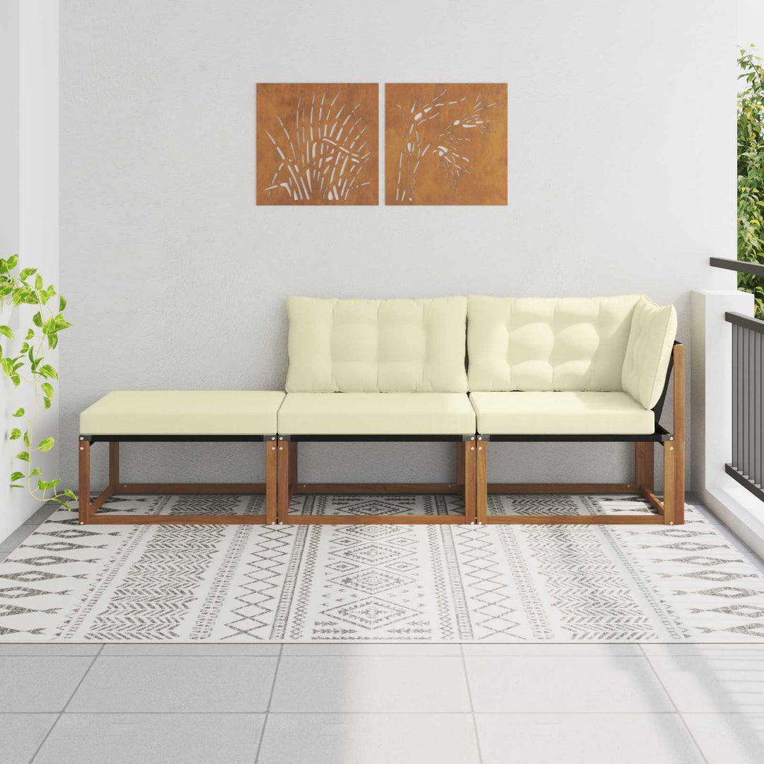 3 stk. Udendørs Sektionel Sofa Enheder Massivt Akacietræ