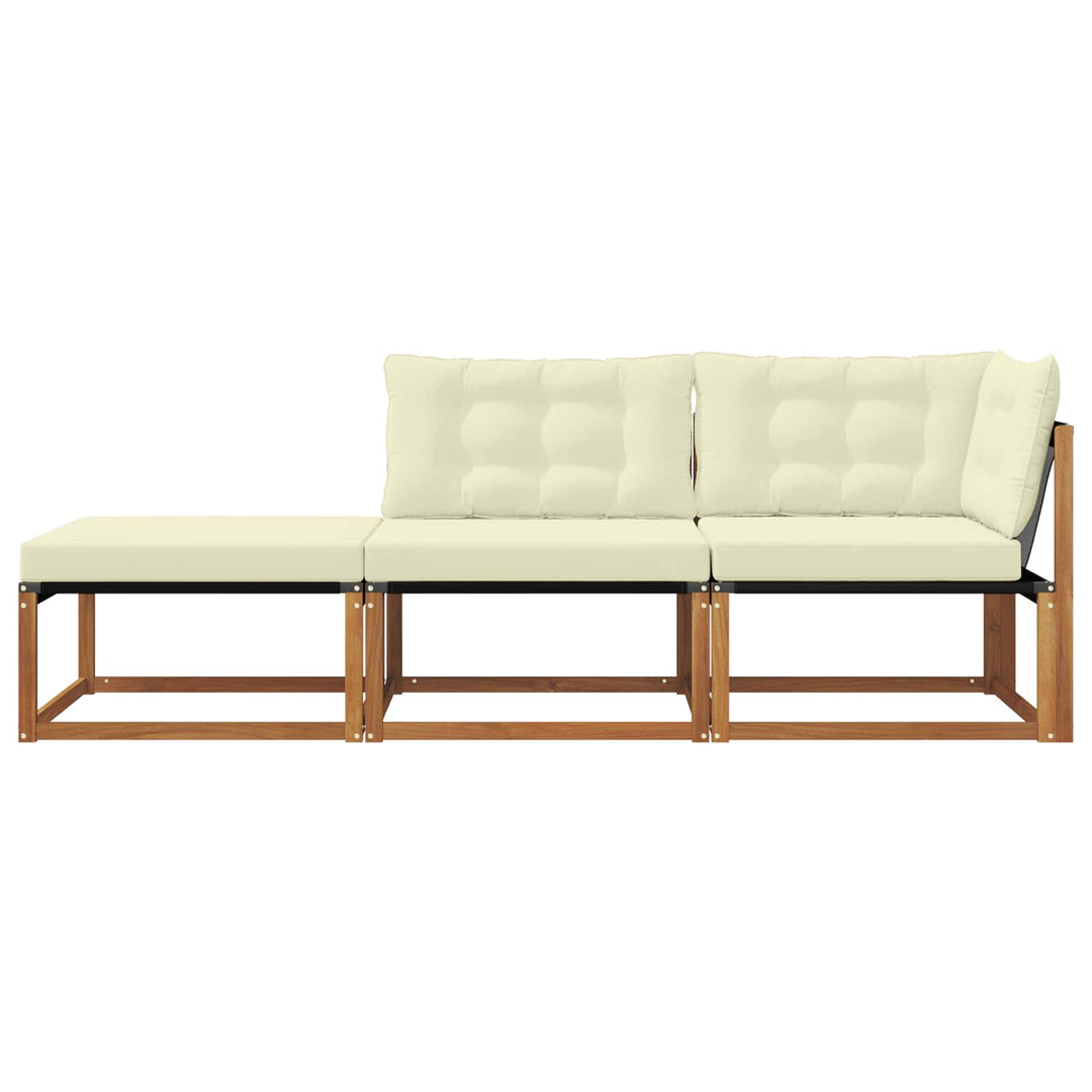 3 stk. Udendørs Sektionel Sofa Enheder Massivt Akacietræ