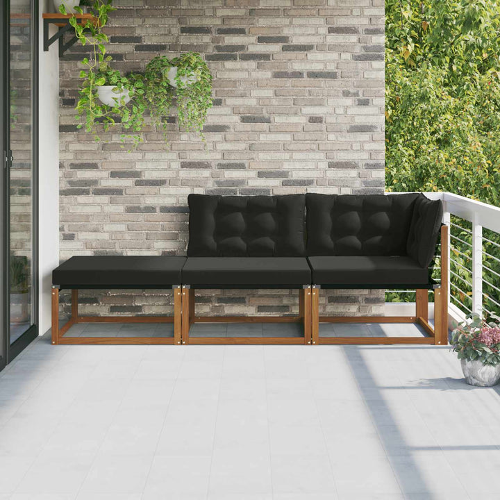 3 stk. Udendørs Sektionel Sofa Enheder Massivt Akacietræ