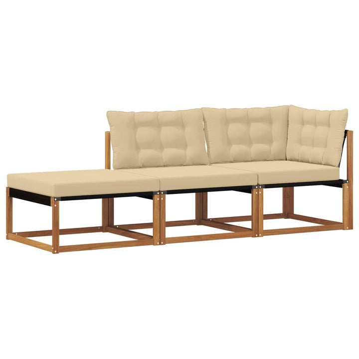 3 stk. Udendørs Sektionel Sofa Enheder Massivt Akacietræ