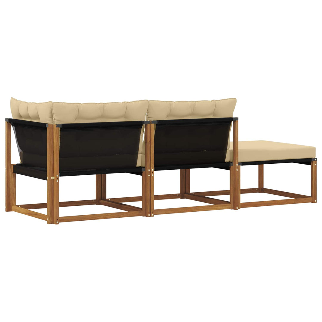 3 stk. Udendørs Sektionel Sofa Enheder Massivt Akacietræ