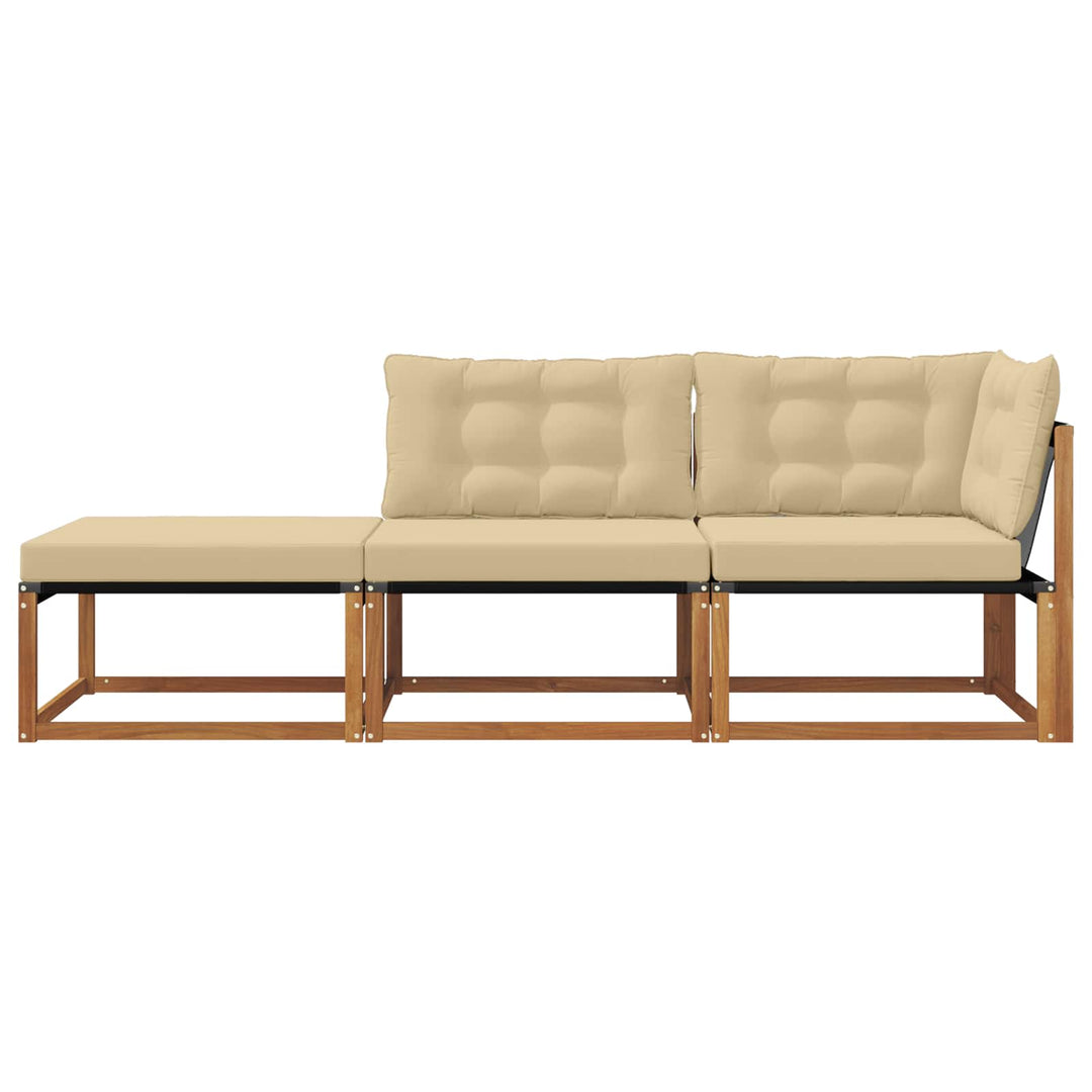 3 stk. Udendørs Sektionel Sofa Enheder Massivt Akacietræ