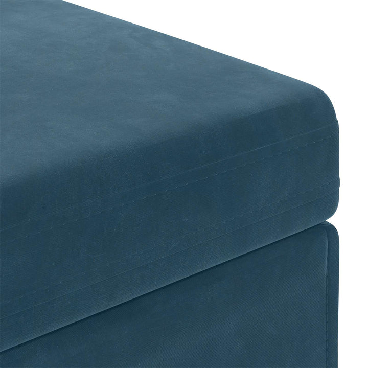 Taburet Blå 41 x 41 x 40 cm Velour og konstrueret træ