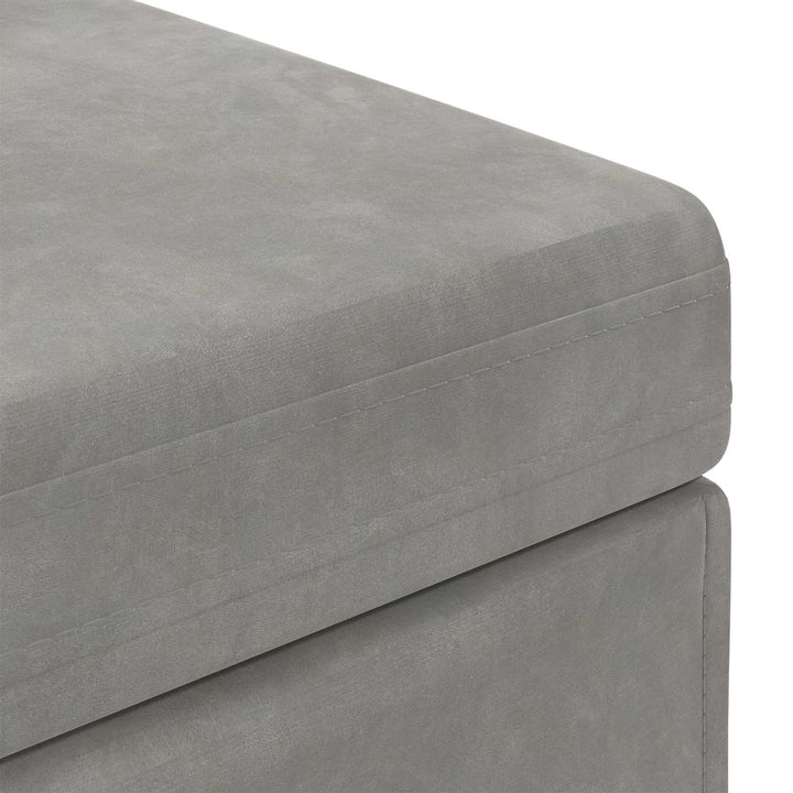 Taburet Lysegrå 61 x 41 x 40 cm Velour og konstrueret træ