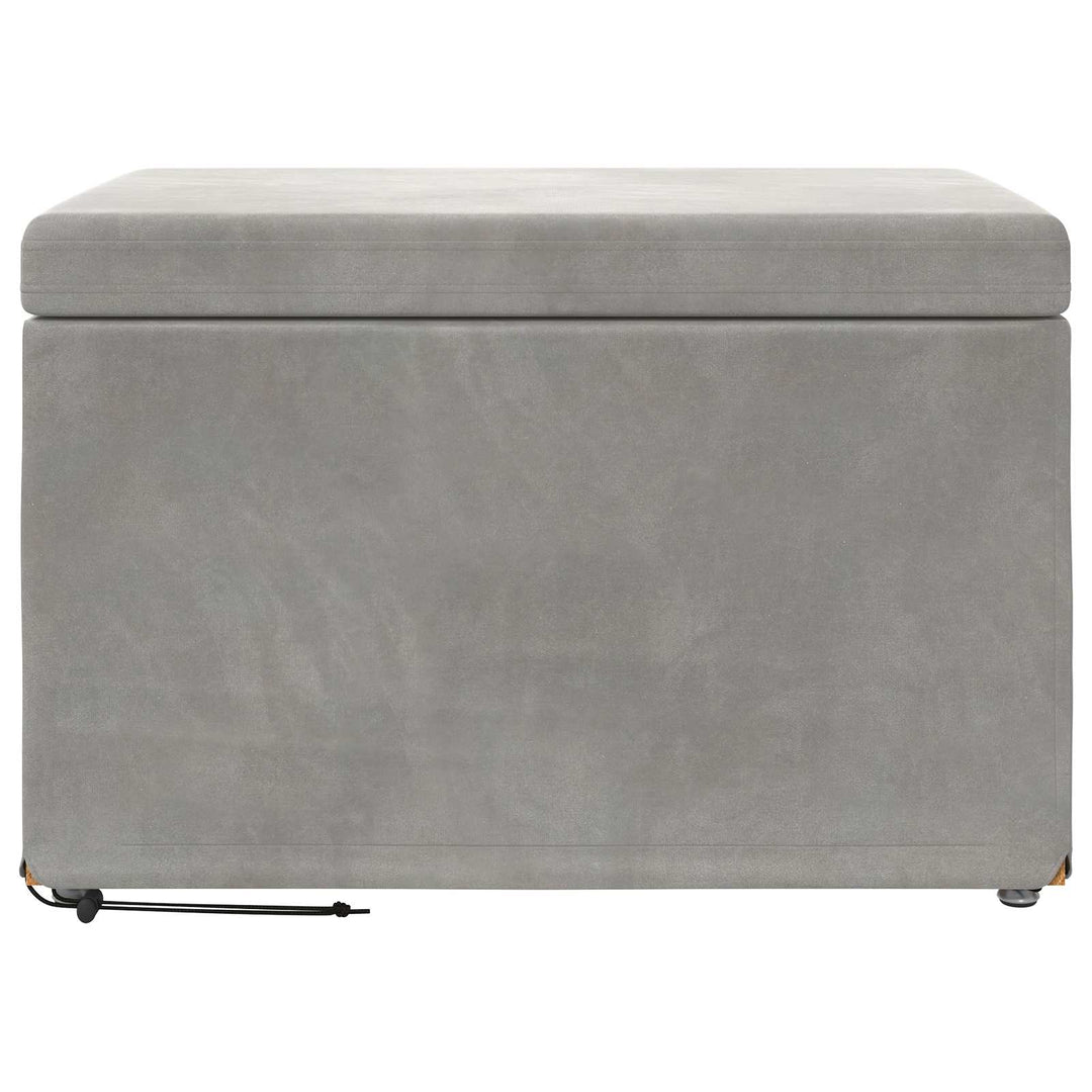 Taburet Lysegrå 61 x 41 x 40 cm Velour og konstrueret træ