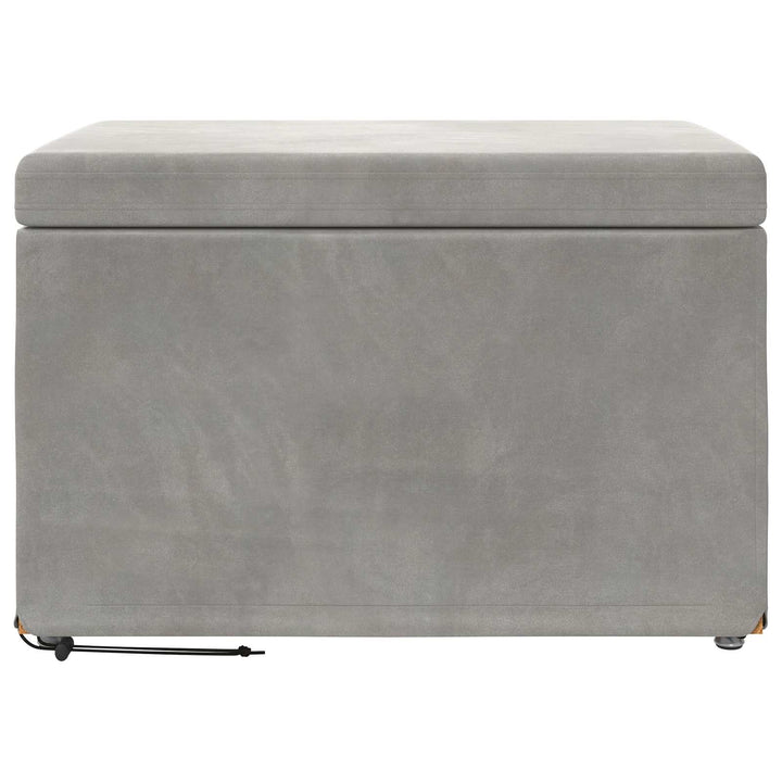 Taburet Lysegrå 61 x 41 x 40 cm Velour og konstrueret træ