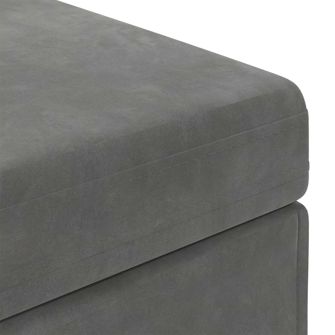 Taburet Mørkegrå 61 x 41 x 40 cm Velour og konstrueret træ