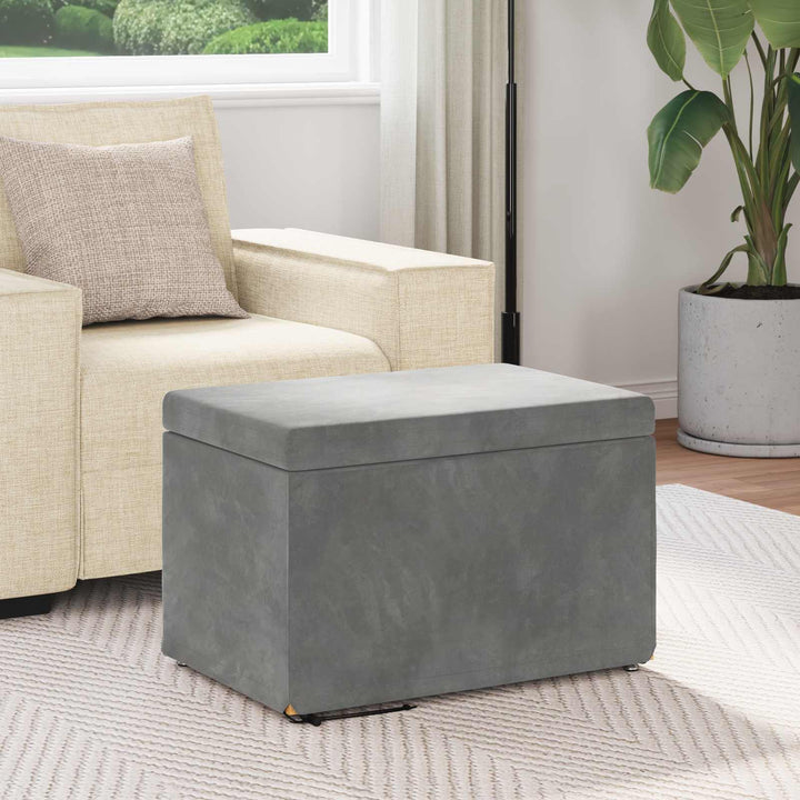 Taburet Mørkegrå 61 x 41 x 40 cm Velour og konstrueret træ