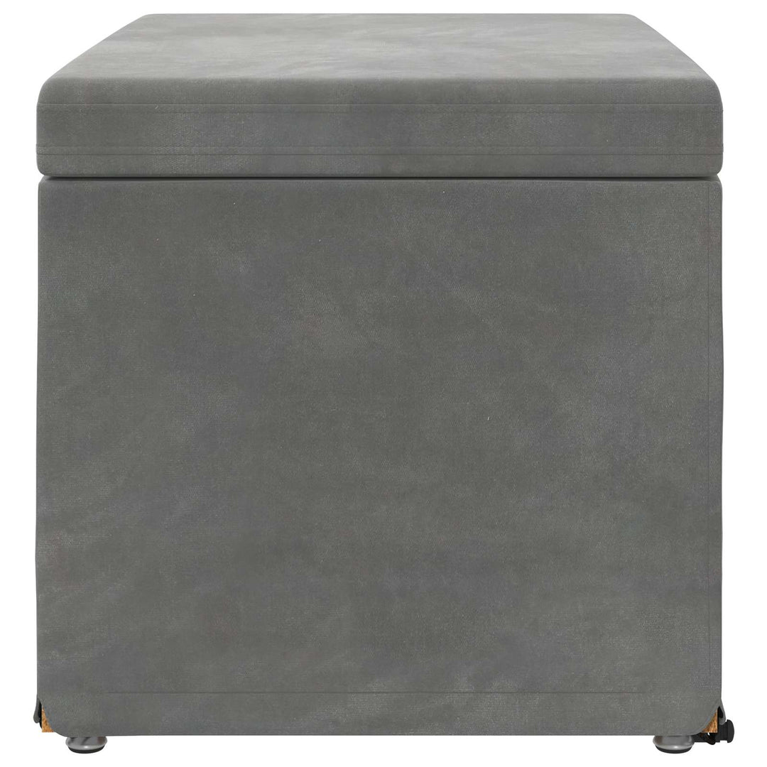Taburet Mørkegrå 61 x 41 x 40 cm Velour og konstrueret træ