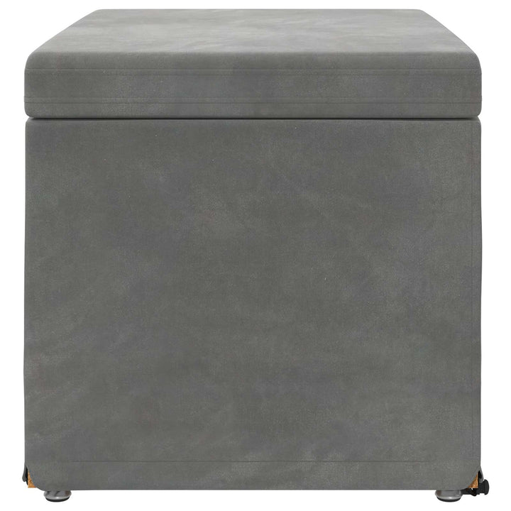 Taburet Mørkegrå 61 x 41 x 40 cm Velour og konstrueret træ