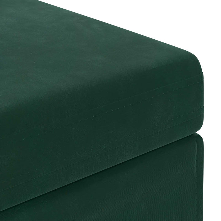Taburet Mørkegrøn 61 x 41 x 40 cm Velour og konstrueret træ