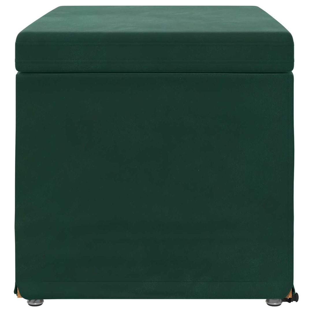 Taburet Mørkegrøn 61 x 41 x 40 cm Velour og konstrueret træ