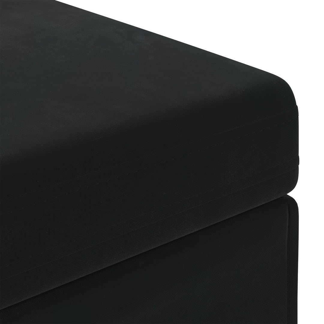 Taburet Sort 61 x 41 x 40 cm Velour og konstrueret træ