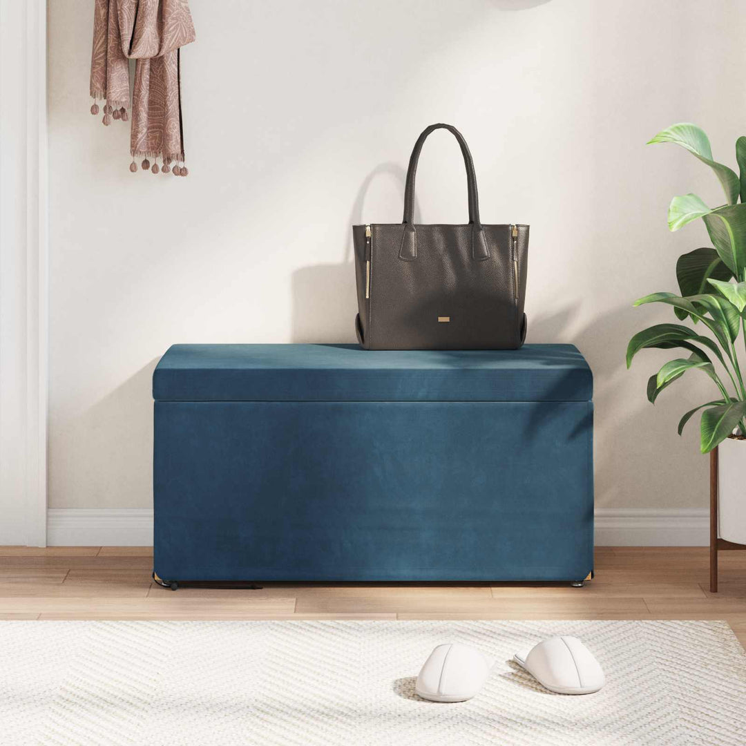 Taburet Blå 81 x 41 x 40 cm Velour og konstrueret træ